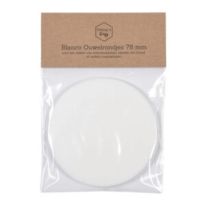 Dunne ouwel rondjes voor grote kokosmakronen 7,8 cm rond (18 stuks) - Caking it Easy®