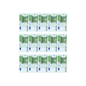 Eetbare 100 euro biljetten (15 stuks van circa 7,5 x 3,8 cm)