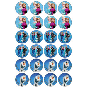 Combivel: Frozen eetbare cupcake prints 4 (24 stuks van ca 4,5 cm)