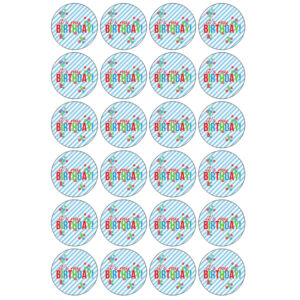 Verjaardag My Birthday cupcake prints jongen 24 stuks (ca 4,5 cm)