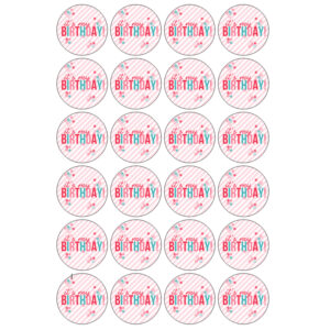 Verjaardag My Birthday cupcake prints meisje 24 stuks (ca 4,5 cm)