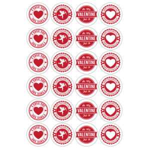 Valentijn cupcake prints 2 (ca 4,5 cm)