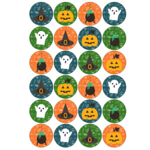 Halloween cupcake prints combivel (24 stuks van circa 4,5 cm)