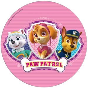 Paw Patrol taartprint voor meisjes circa 20 cm