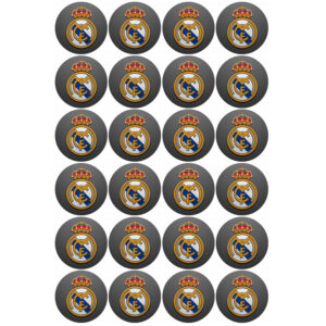 Real Madrid eetbare cupcake prints rond 24 stuks (ca 4,5 cm)