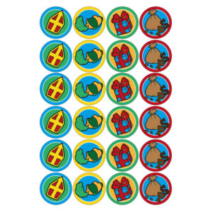 Sinterklaas cupcake prints combivel 24 stuks (ca. 4,5 cm)