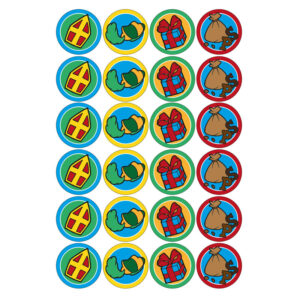 Sinterklaas cupcake prints combivel 24 stuks (ca. 4,5 cm)