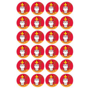 Sinterklaas cupcake prints 4,5 cm doorsnede (24 stuks)
