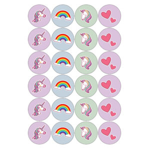 Unicorn / Eenhoorn cupcake combivel 24 stuks (ca. 4,5 cm)