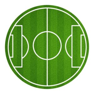 Voetbalveld eetbare print rond - circa 20 cm